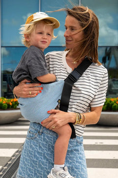Porte-bébé Rayures Denim clair | WILDRIDE
