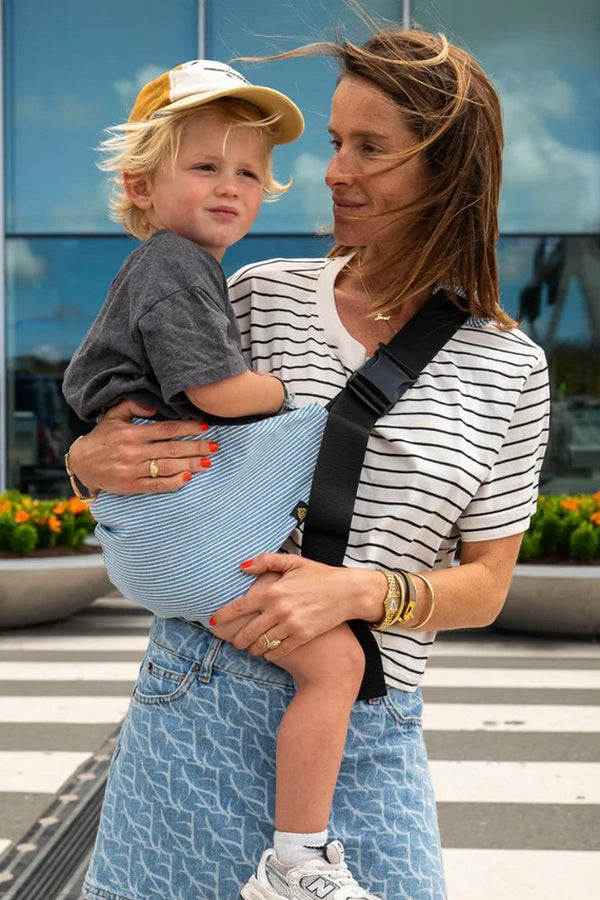 Porte-bébé Rayures Denim clair | WILDRIDE