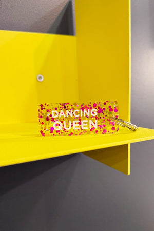 Porte-clés pailleté 'Dancing Queen' Fuchsia-Or | PLUS DE LOVE