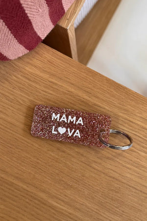 Porte-clés pailleté 'Mama lova' Rose | PLUS DE LOVE