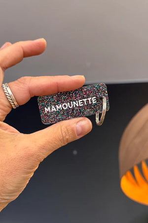 Porte-clés pailleté 'Mamounette' Multicolore | PLUS DE LOVE