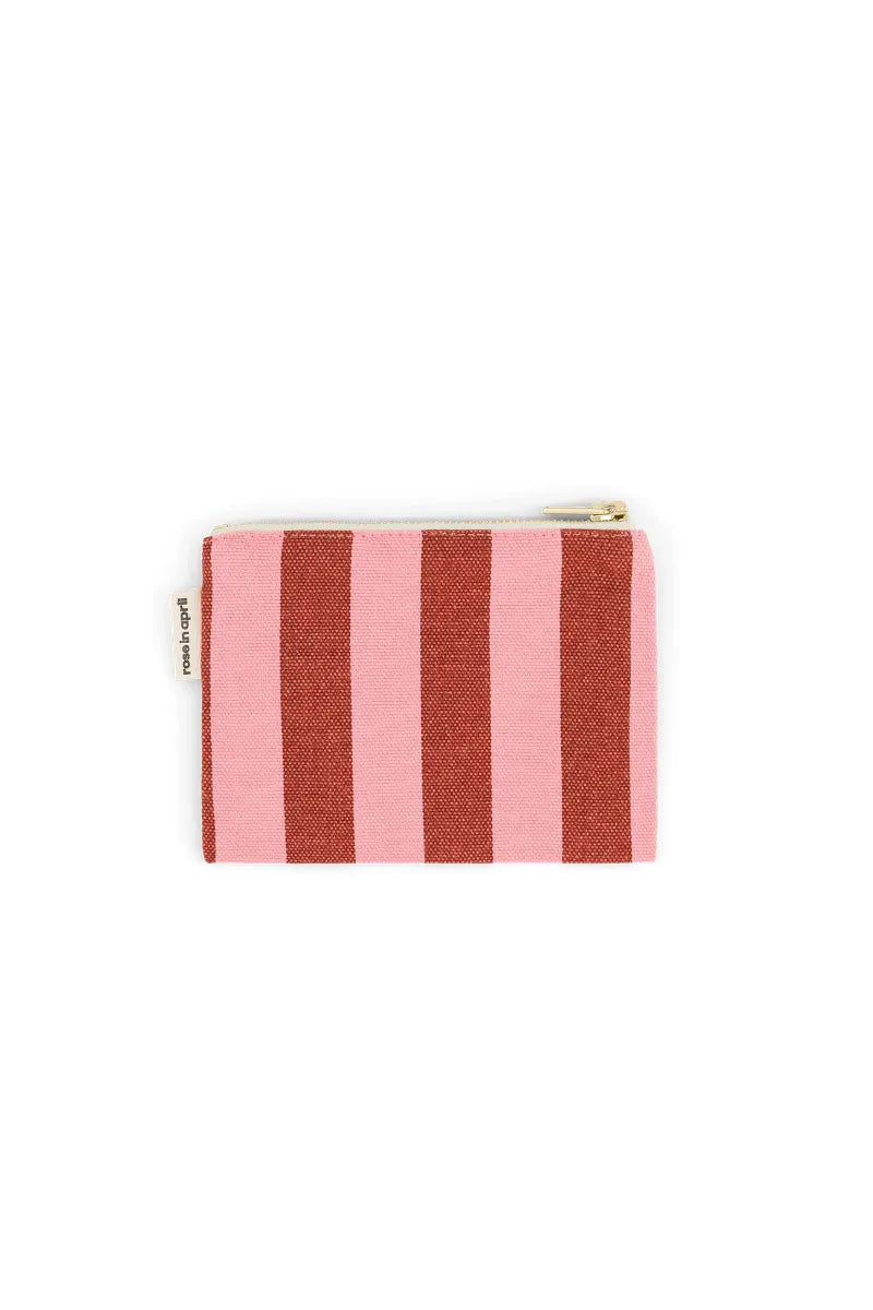 Porte-monnaie 'Marie' Rayures Brick / Pink | ROSE IN APRIL