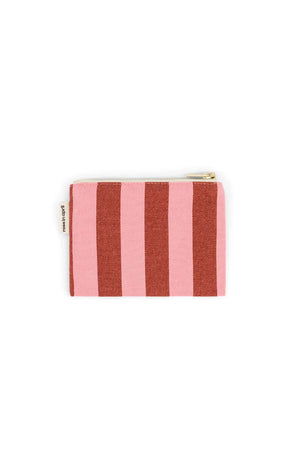 Porte-monnaie 'Marie' Rayures Brick / Pink | ROSE IN APRIL