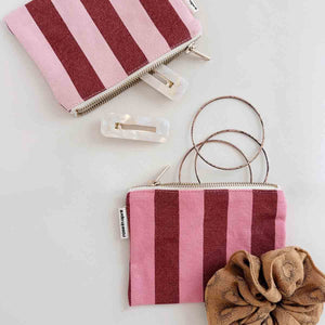 Porte-monnaie 'Marie' Rayures Brick / Pink | ROSE IN APRIL