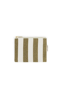 Porte-monnaie 'Marie' Rayures Olive / Greige | ROSE IN APRIL