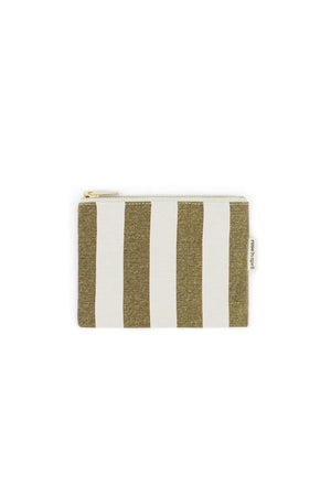 Porte-monnaie 'Marie' Rayures Olive / Greige | ROSE IN APRIL