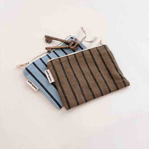 Porte-monnaie 'Marie' Rayures Tennis Olive | ROSE IN APRIL