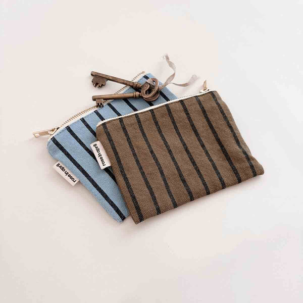 Porte-monnaie 'Marie' Rayures Tennis Olive | ROSE IN APRIL