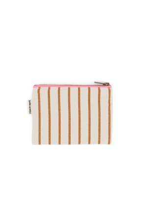 Porte-monnaie 'Marie' Rayures Tennis Pecan / Greige | ROSE IN APRIL