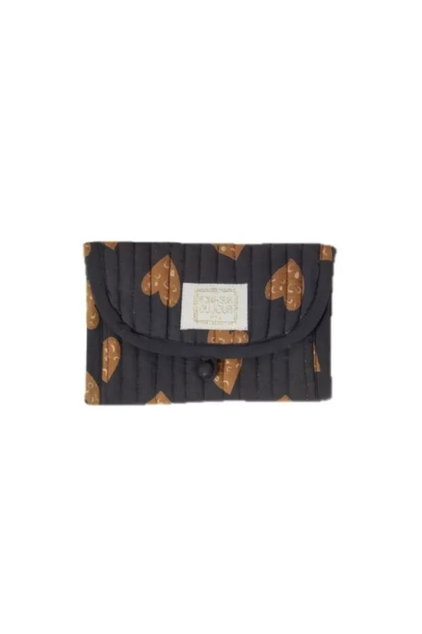 Portefeuille 'Coeur sauvage' Anthracite | BONHEUR DU JOUR
