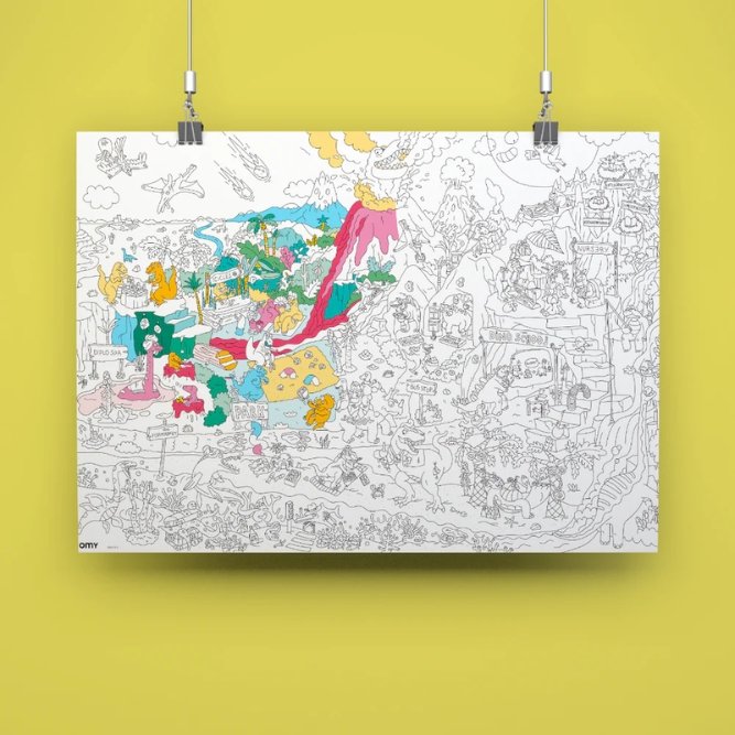 Poster Géant à colorier 'Dinos' | OMY
