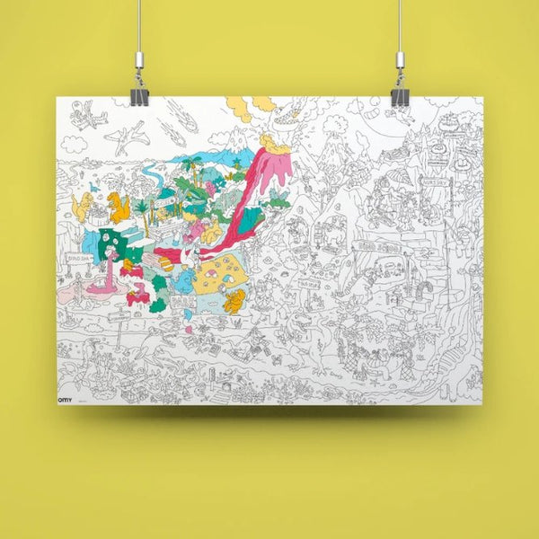 Poster Géant à colorier 'Dinos' | OMY
