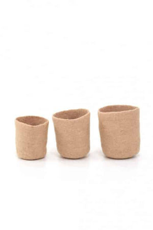 Petits pots gigogne en laine feutrée | MUSKHANE