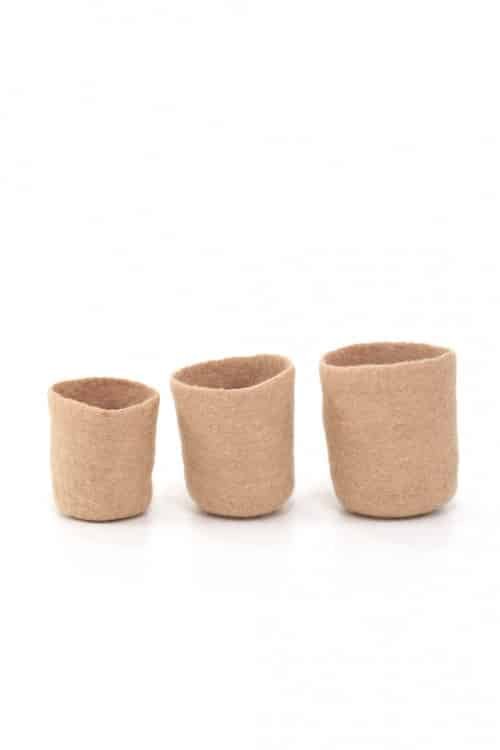 Petits pots gigogne en laine feutrée | MUSKHANE