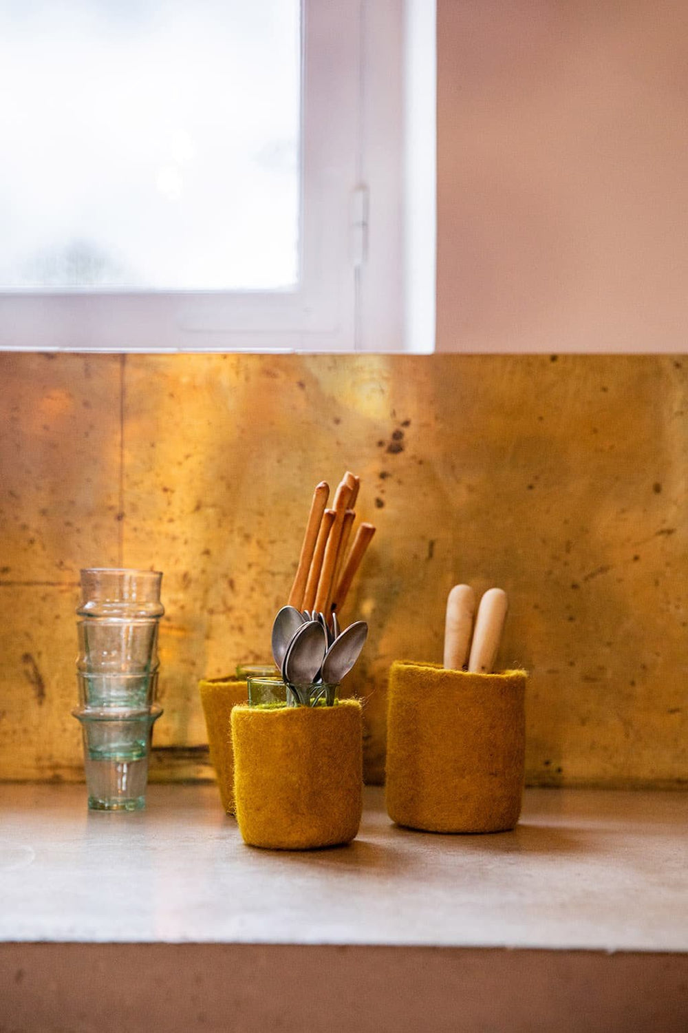 Petits pots gigogne en laine feutrée | MUSKHANE