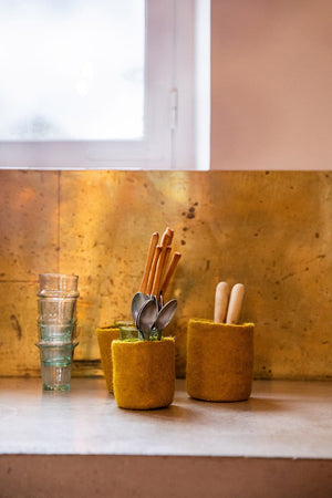 Petits pots gigogne en laine feutrée | MUSKHANE