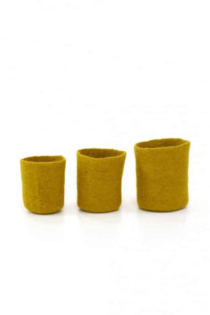 Petits pots gigogne en laine feutrée | MUSKHANE