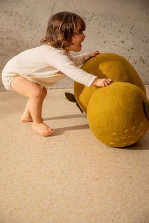 Pouf Pomme XL en laine feutrée | MUSKHANE
