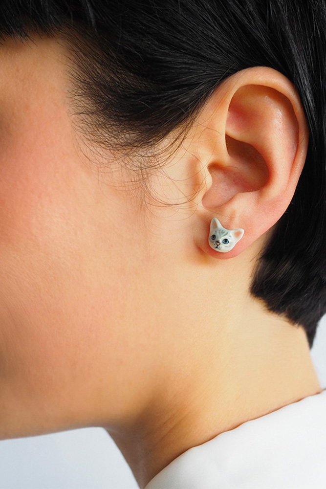 Puces d'oreilles Chat 'Tabby' | NACH BIJOUX