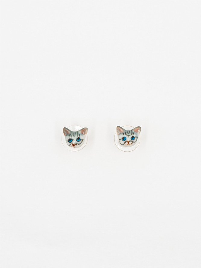 Puces d'oreilles Chat 'Tabby' | NACH BIJOUX