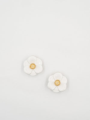 Puces d'oreilles Fleur blanche | NACH BIJOUX