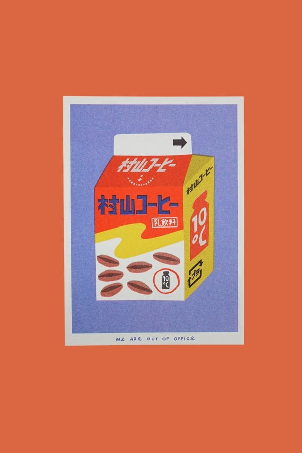 Affiche risographie 'Boîte de café au lait' | WE ARE OUT OF OFFICE