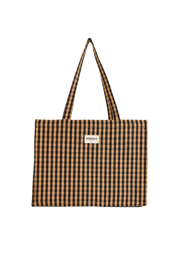 Sac '24H' Vichy café | GABRIELLE