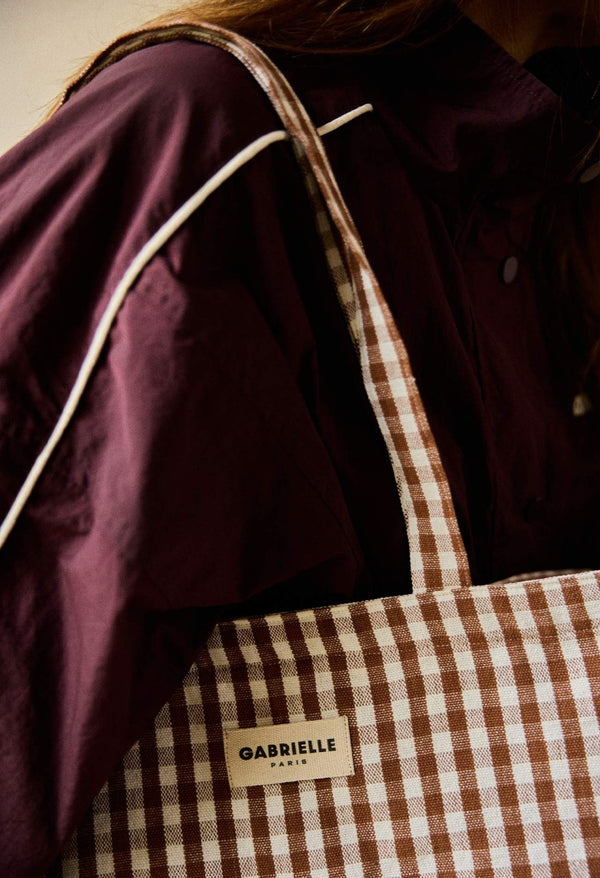 Sac '24H' Vichy moka | GABRIELLE