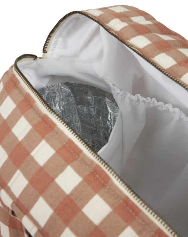 Sac à langer 'Hyde Park' imperméable Terracota Checks | NOBODINOZ