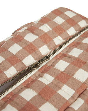 Sac à langer 'Hyde Park' imperméable Terracota Checks | NOBODINOZ