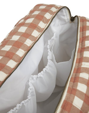 Sac à langer 'Hyde Park' imperméable Terracota Checks | NOBODINOZ