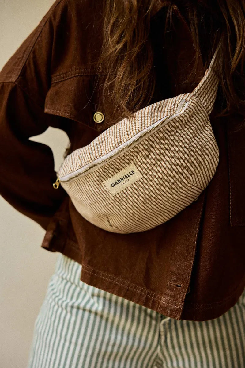 Sac banane Rayures argile | GABRIELLE PARIS