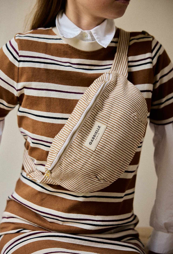 Sac banane Rayures argile | GABRIELLE PARIS