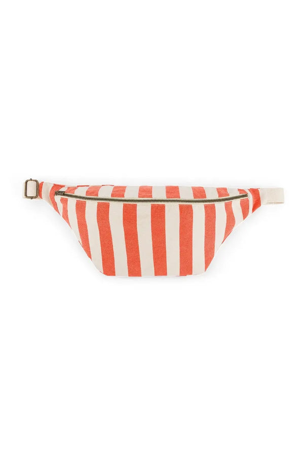 Sac banane Rayures Greige / Tomato | ROSE IN APRIL