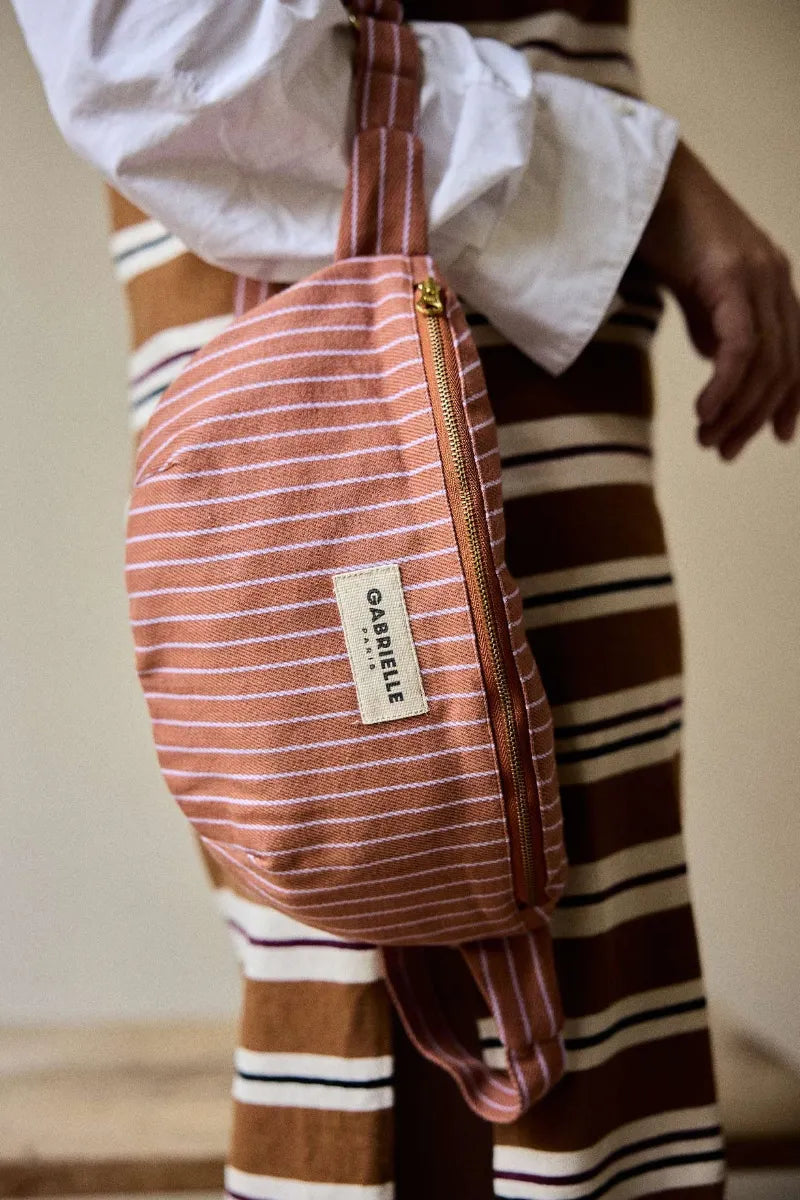 Sac banane Rayures lilas | GABRIELLE PARIS