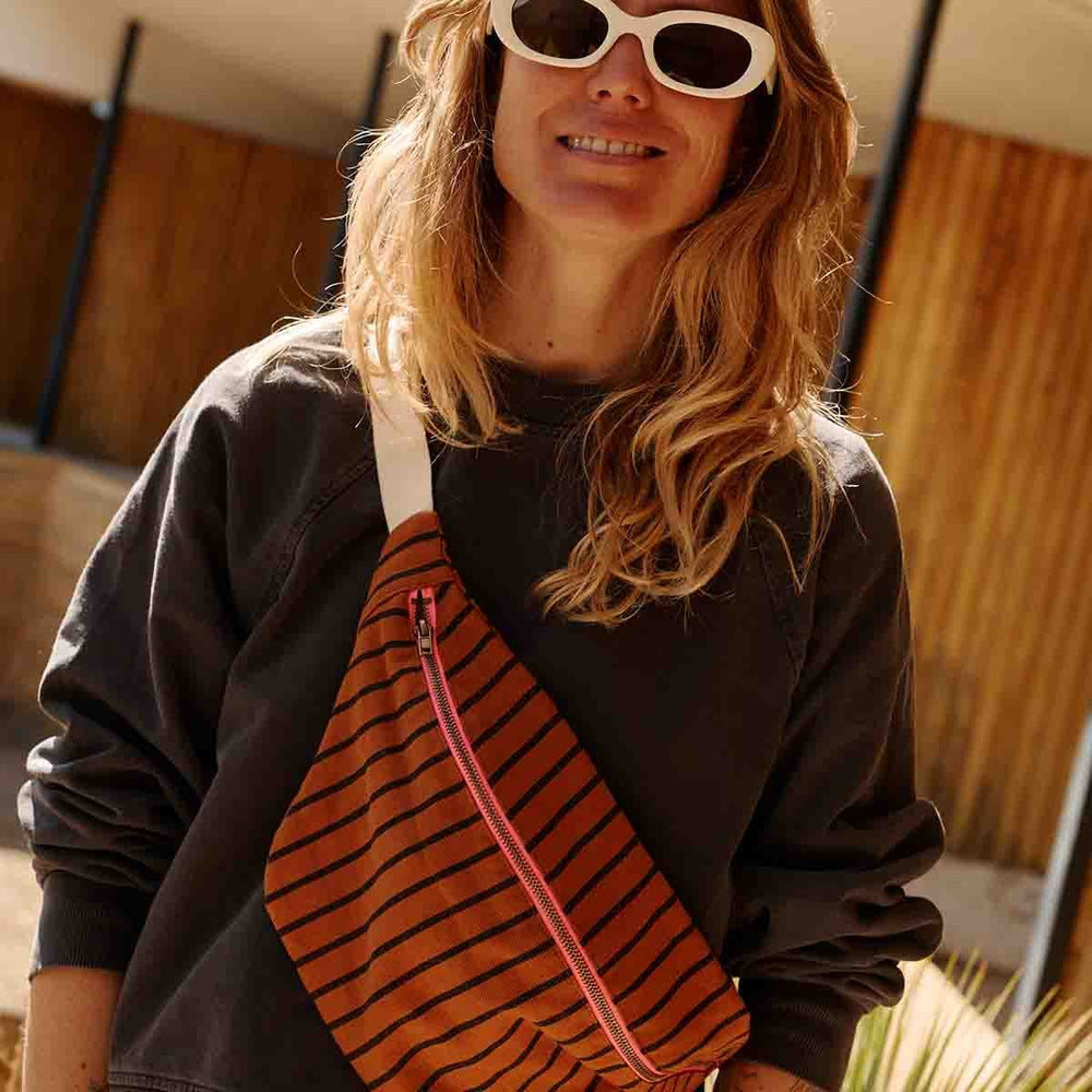 Sac banane Rayures tennis Ginger | ROSE IN APRIL