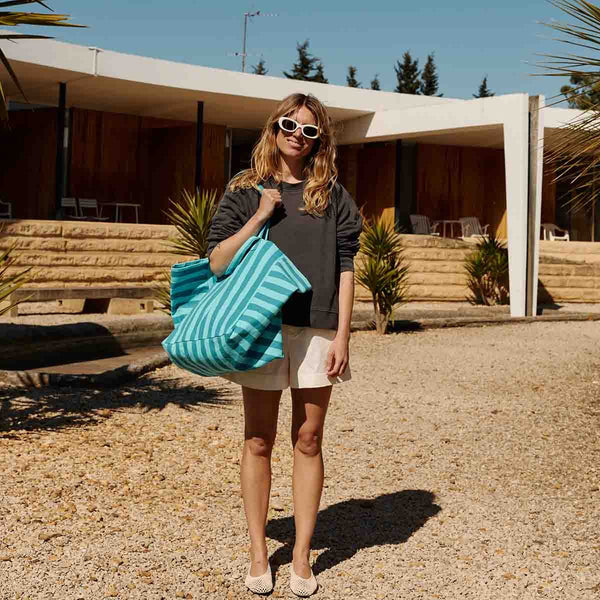 Sac cabas 'Elisa' Rayures Capri / Tahitian | ROSE IN APRIL
