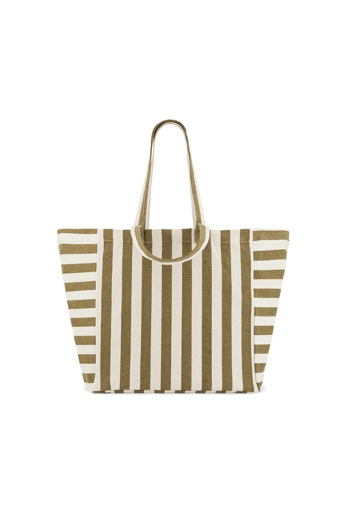 Sac cabas 'Elisa' Rayures Olive / Greige | ROSE IN APRIL