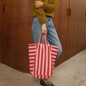 Sac cabas 'Elisabeth' Rayures Brick / Pink | ROSE IN APRIL