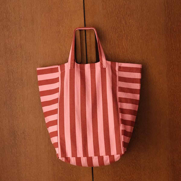 Sac cabas 'Elisabeth' Rayures Brick / Pink | ROSE IN APRIL