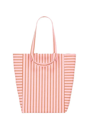 Sac cabas 'Elisabeth' Rayures Tennis Pecan / Strawberry | ROSE IN APRIL
