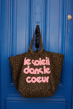 Sac cabas 'Le Soleil' Graou Olive | ROSE IN APRIL X MOUFLETTE