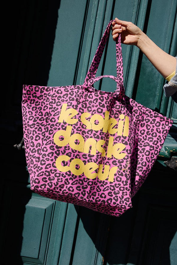 Sac cabas 'Le Soleil' Graou Orchidée | ROSE IN APRIL X MOUFLETTE
