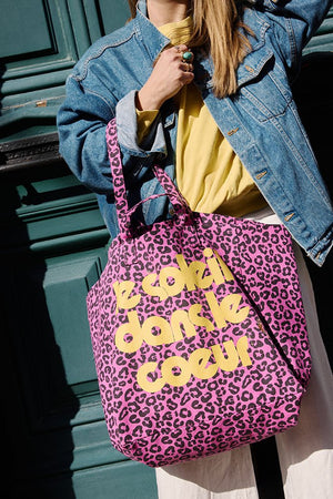 Sac cabas 'Le Soleil' Graou Orchidée | ROSE IN APRIL X MOUFLETTE