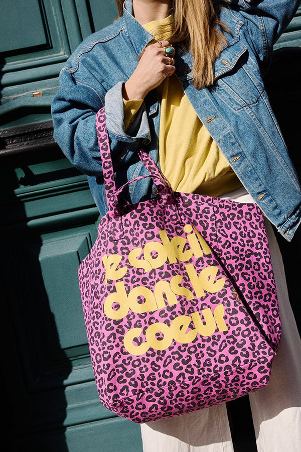 Sac cabas 'Le Soleil' Graou Orchidée | ROSE IN APRIL X MOUFLETTE