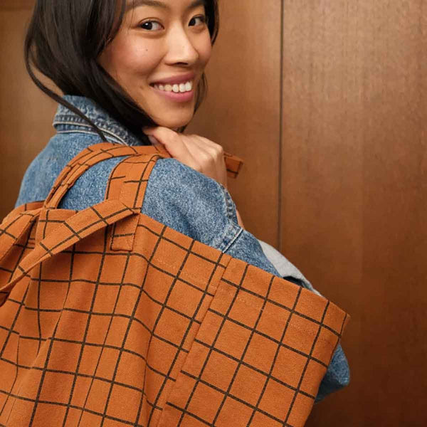 Sac cabas 'Elisa' Carreaux Ginger | ROSE IN APRIL