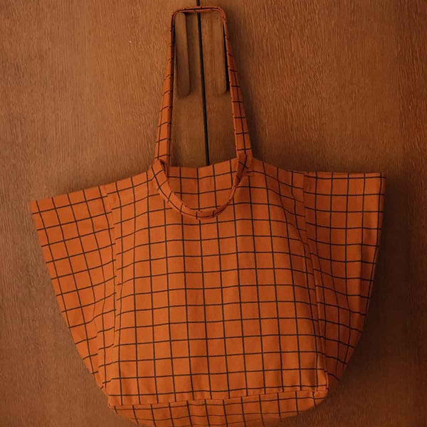 Sac cabas 'Elisa' Carreaux Ginger | ROSE IN APRIL
