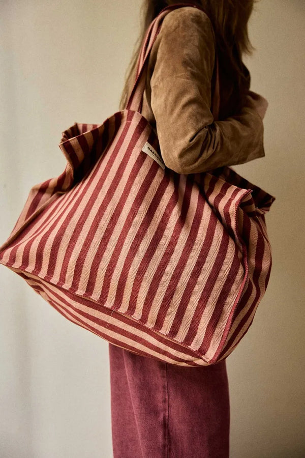 Sac week-end Rayures garance | GABRIELLE PARIS