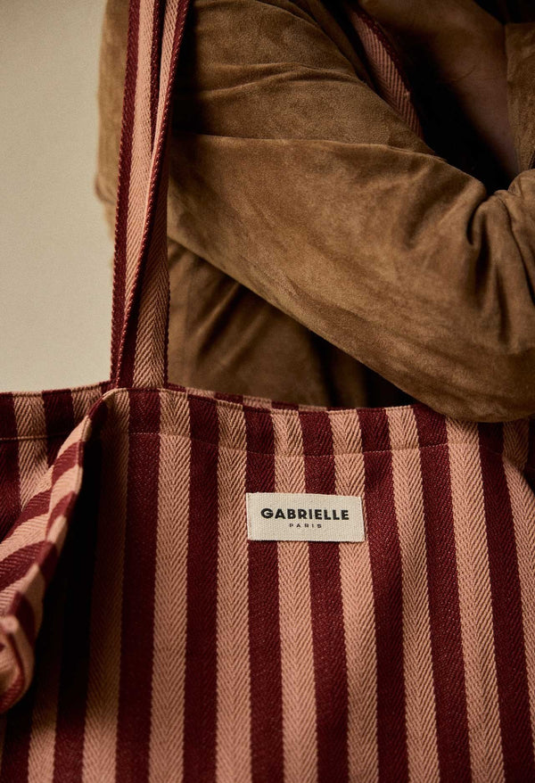 Sac week-end Rayures garance | GABRIELLE PARIS