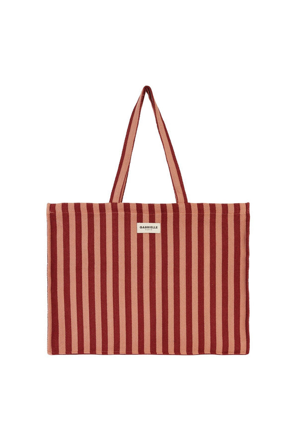 Sac week-end Rayures garance | GABRIELLE PARIS